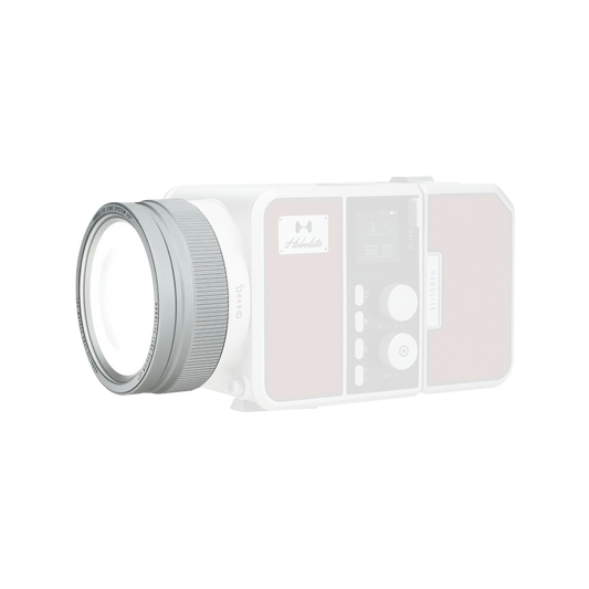 Silver Hobolite Avant Max 45 degree lens with magnetic mount attached to Avant light for product showcase.