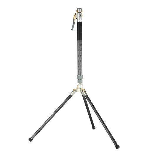 Rocket quick release carbon fiber monopod with tripod base for photography and videography.