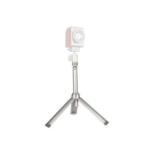 Harlowe Extendable Desktop Tripod Light Stand with silver finish and ball head mount.