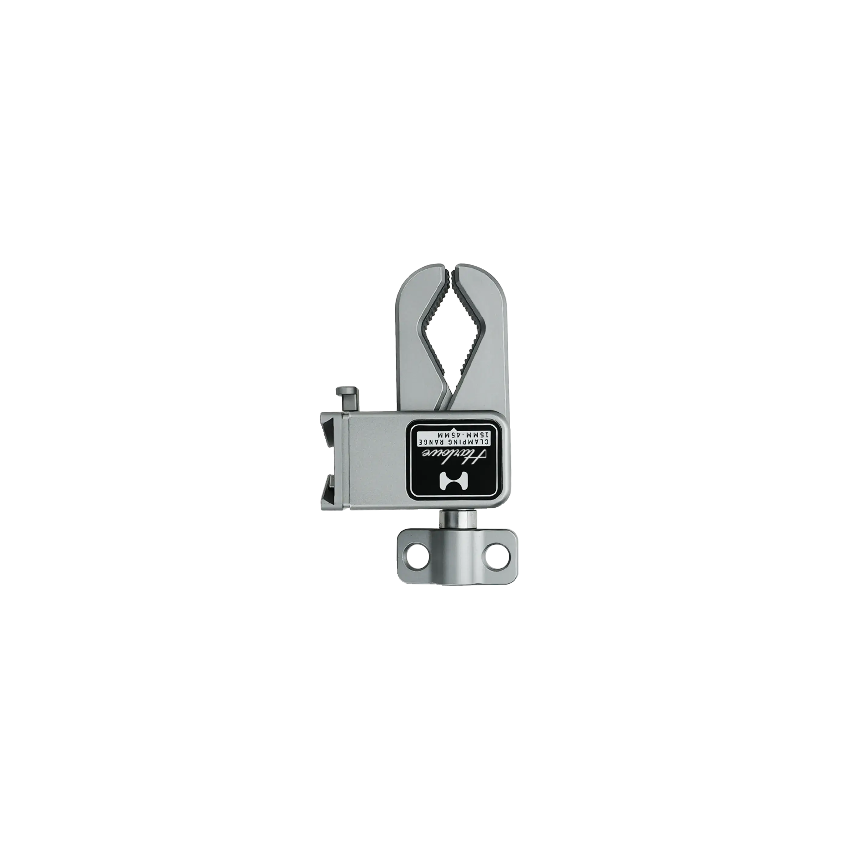 Harlowe clamp accessory for Max-X 80W LED light, silver metal with adjustable range 15-45mm.