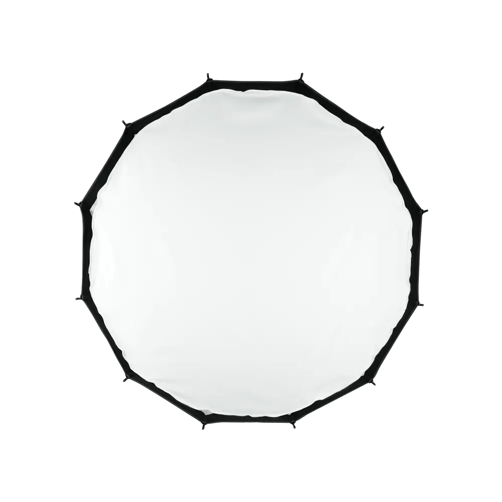 Harlowe 30in deep softbox lighting modifier, 12-sided white diffused surface with black reinforced edge.