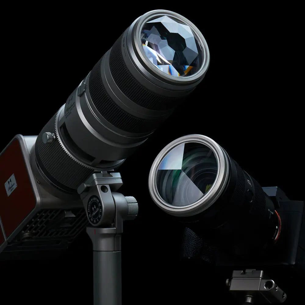 Harlowe Gobo & Lens FX Kit: Precision optical glass lens filters with unique etched patterns for cinematic photography effects.