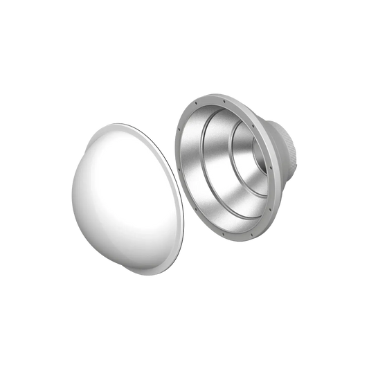 Hobolite Micro Foldable Softbox showing disassembled frosted dome and magnetic mount body.