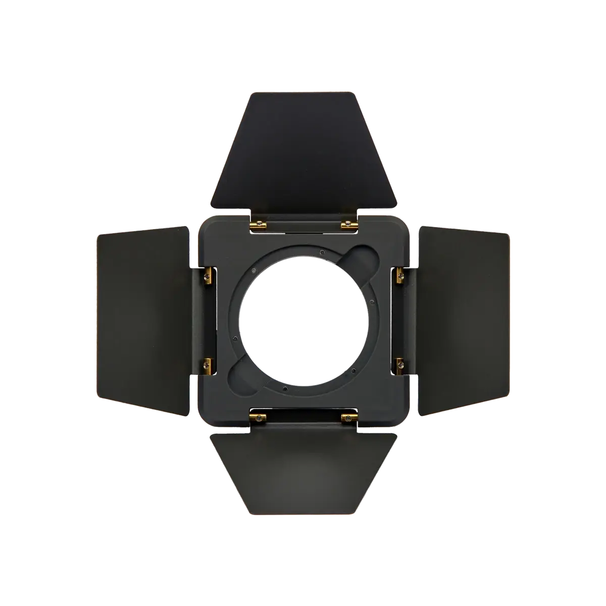 Hobolite Mini Barndoor Set featuring four adjustable metal flaps and a central lens opening for precise light shaping.