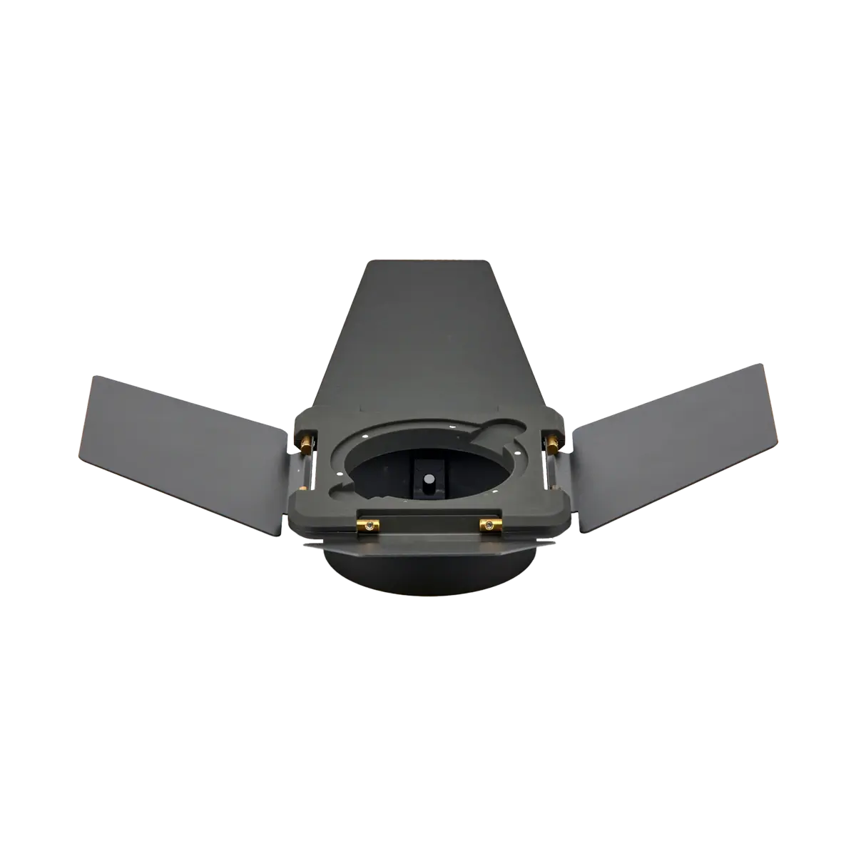 Hobolite Mini Barndoor with magnetic color filter mount and adjustable light control flaps for LED photography lights.