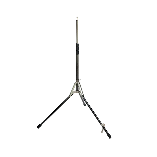 Harlowe carbon fiber adjustable LED light stand for professional photography, fully extended.