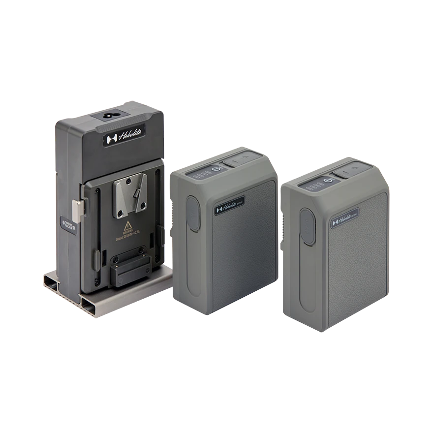 Dual V-Mount Charger with 2 95W V-Mount Battery Packs - Hobolite
