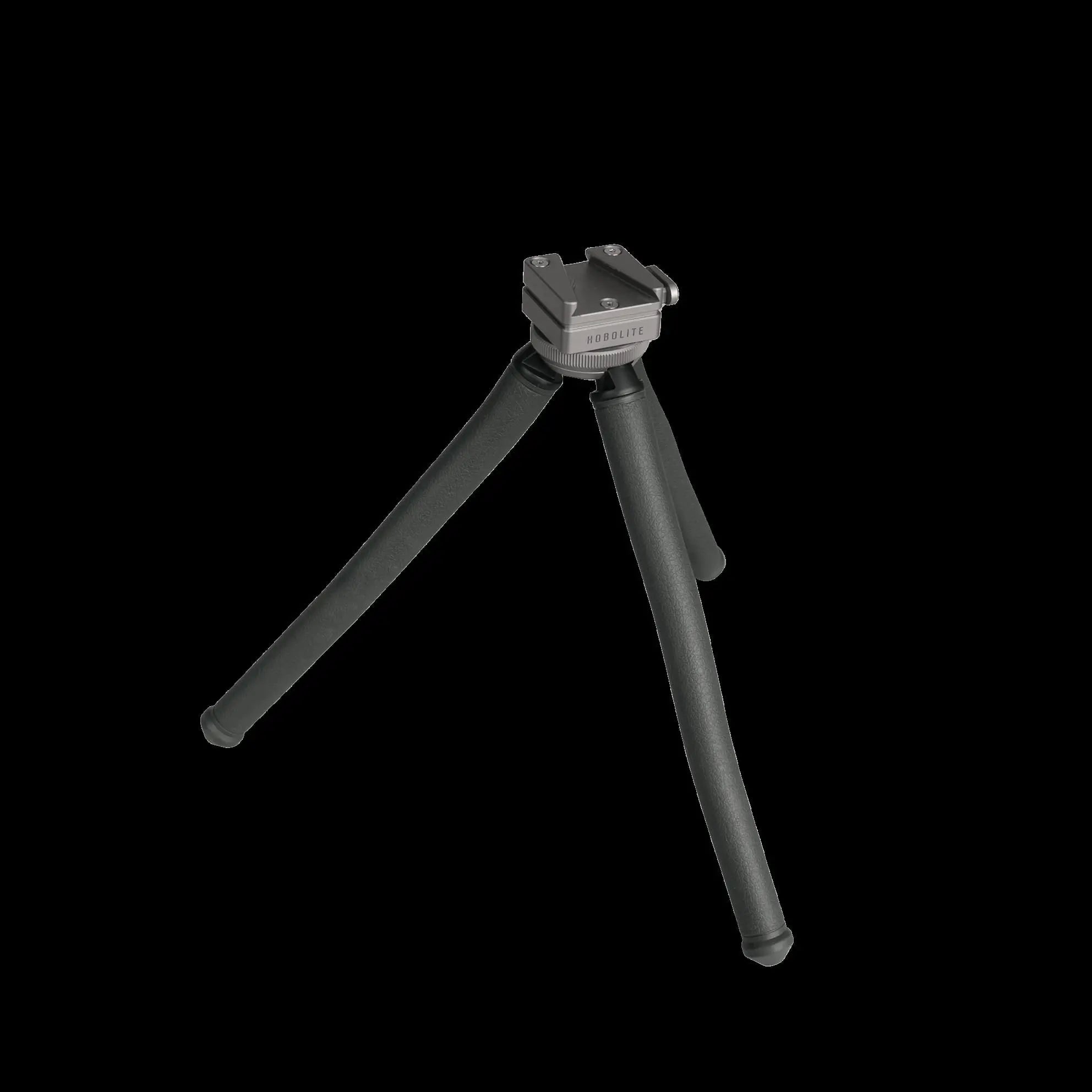 Flexible FlexMount tripod with adjustable dark gray legs and silver V-mount adapter for LED lights, perfect for content creators.