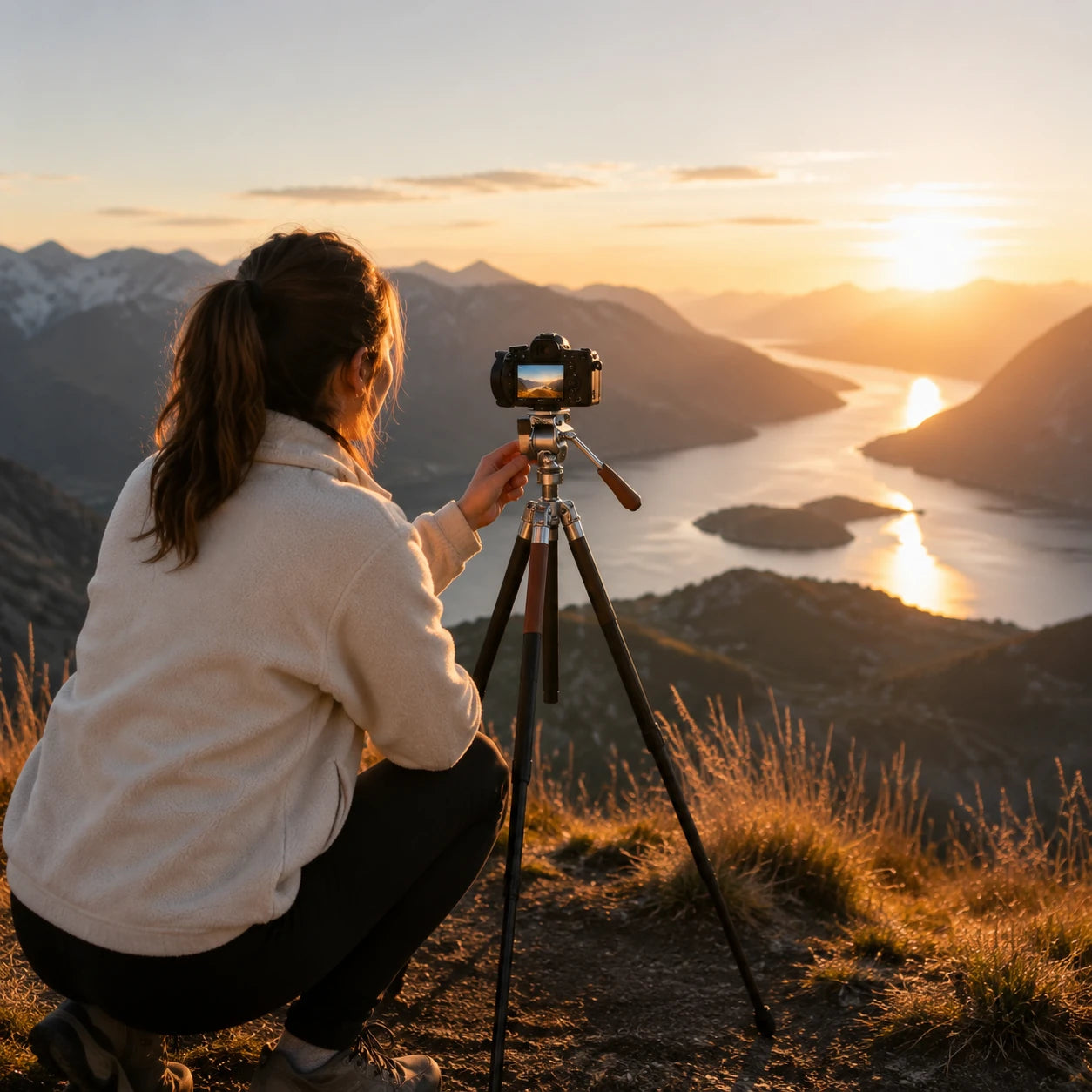 Harlowe Rocket Air Carbon Fiber Travel Tripod with Fluid Head