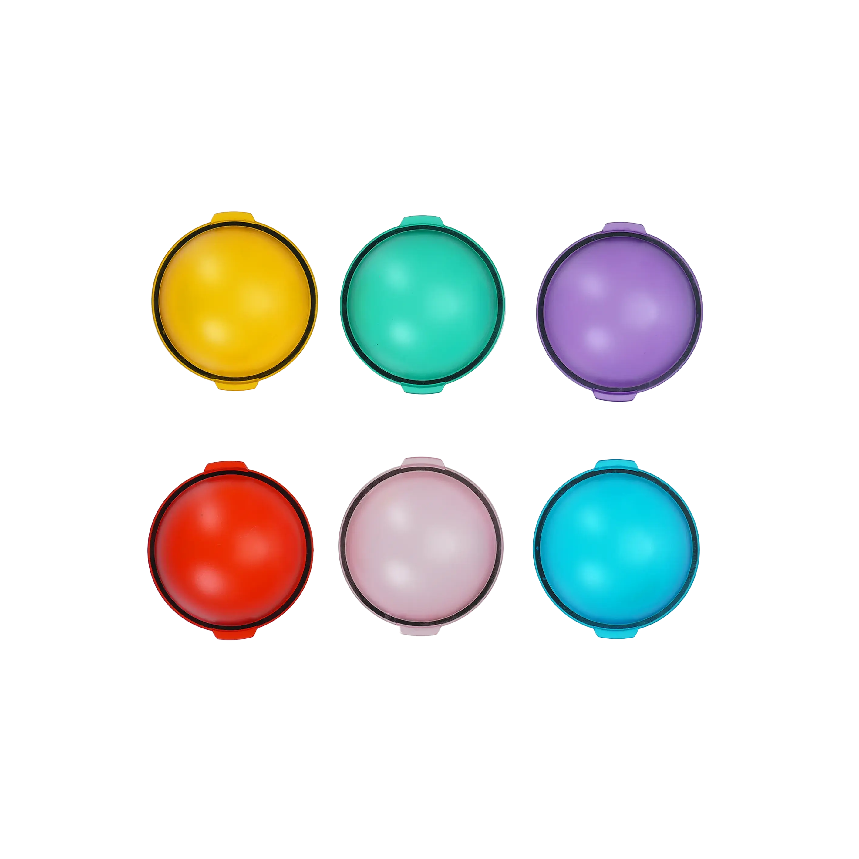 Harlowe Max-X 40W LED light kit color gels: yellow, teal, lavender, red, pink, cyan.