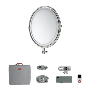 Harlowe Sol 100W Round LED Panel Light softly illuminating a creator studio setup