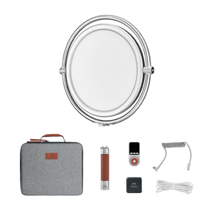Harlowe Sol 40 Light Kits Standard Kit softly lighting a desk setup for product video creation