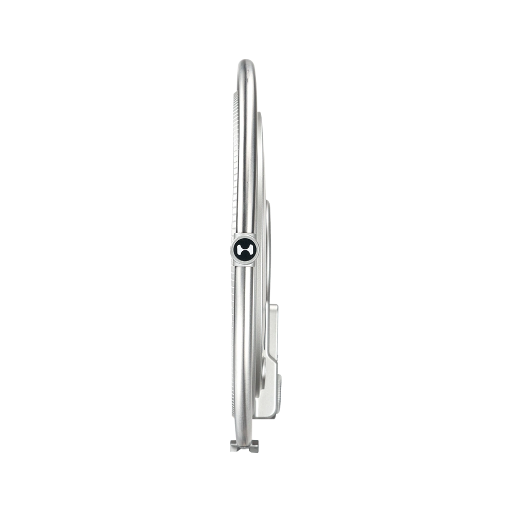 Harlowe Sol 40W LED panel light side view showing thin silver frame with H logo.