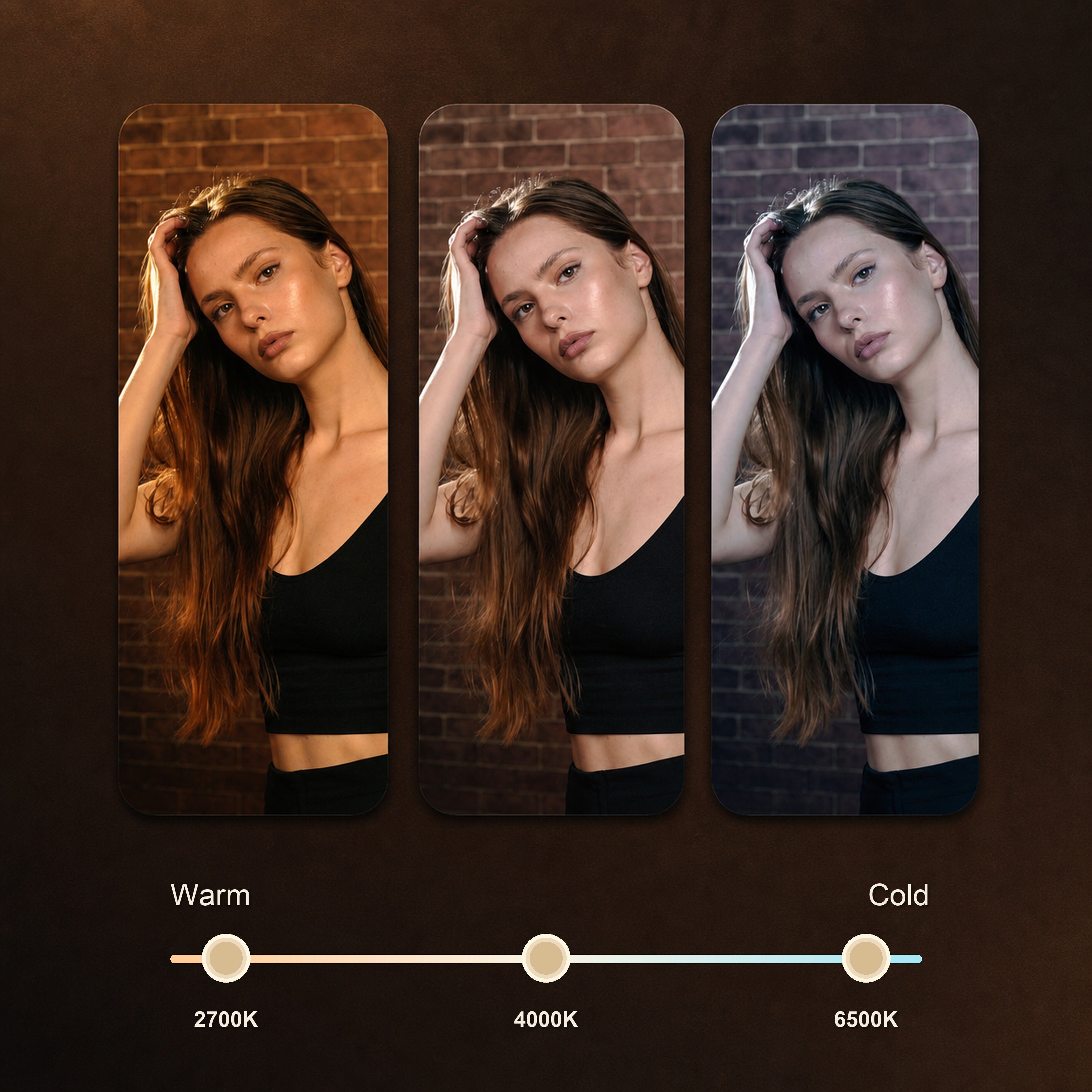 Harlowe Mini II-X warm to cool color temperature example