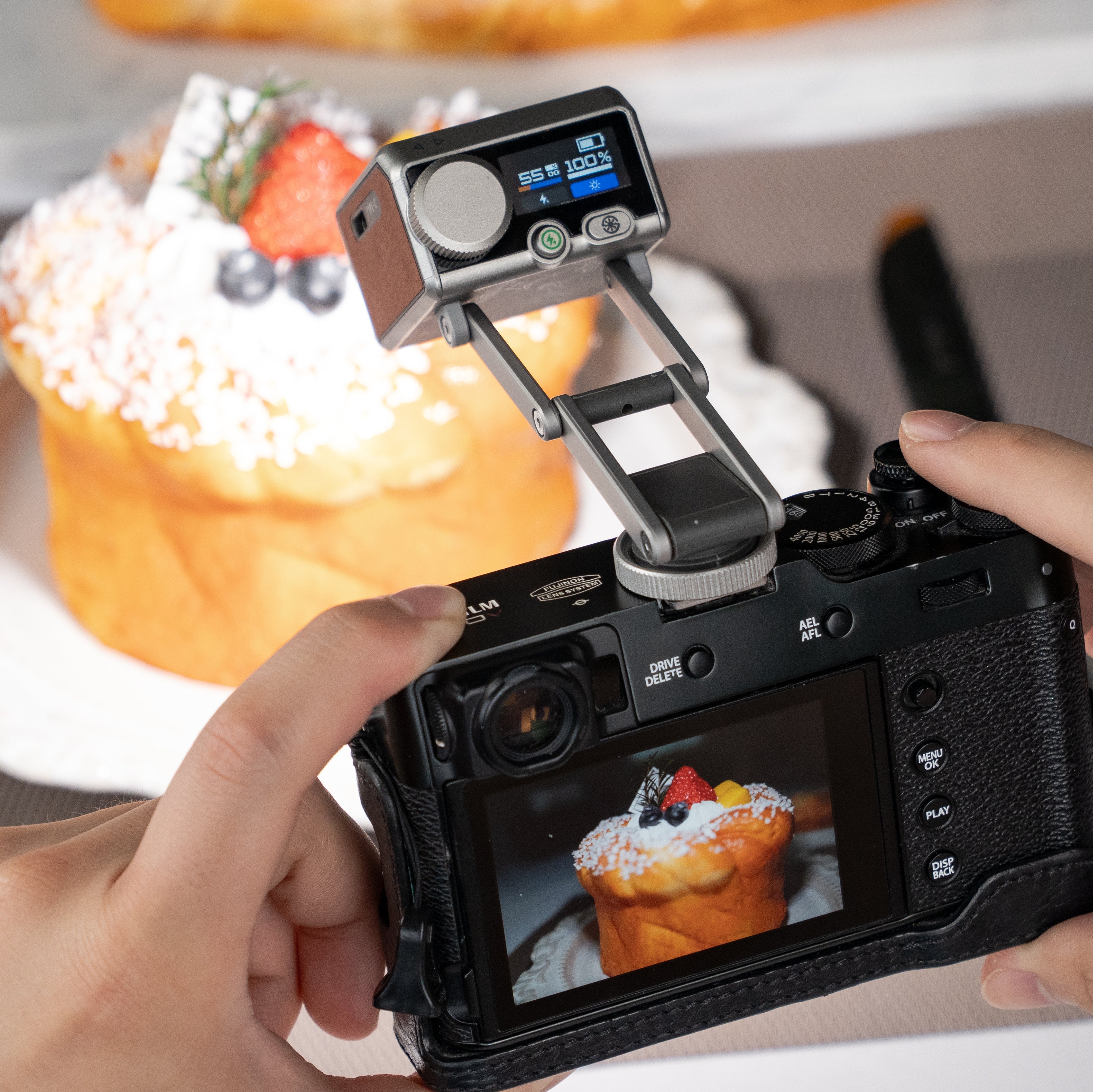 Pocket Flash lighting a close tabletop food scene